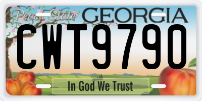 GA license plate CWT9790