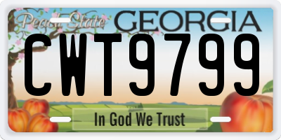 GA license plate CWT9799