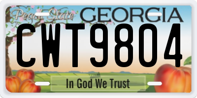 GA license plate CWT9804