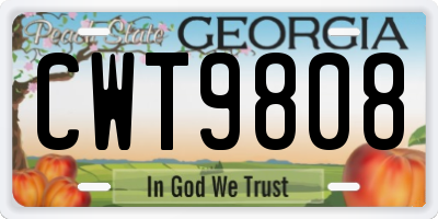 GA license plate CWT9808