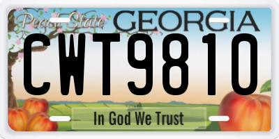 GA license plate CWT9810