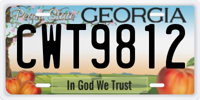 GA license plate CWT9812