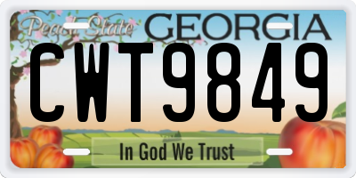 GA license plate CWT9849