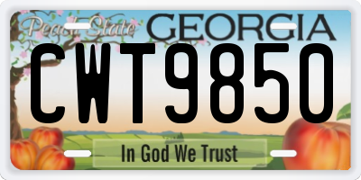 GA license plate CWT9850