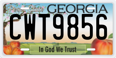 GA license plate CWT9856