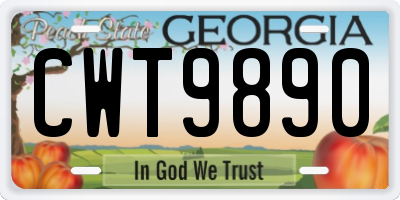 GA license plate CWT9890