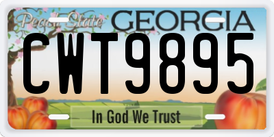 GA license plate CWT9895
