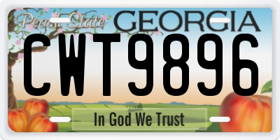 GA license plate CWT9896