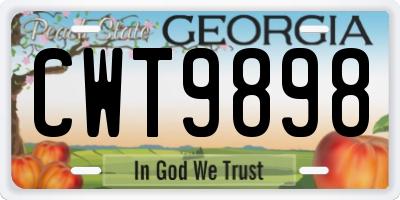 GA license plate CWT9898
