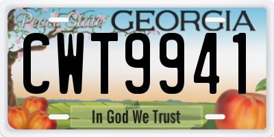 GA license plate CWT9941
