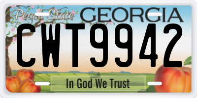 GA license plate CWT9942