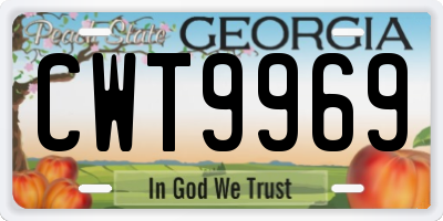 GA license plate CWT9969