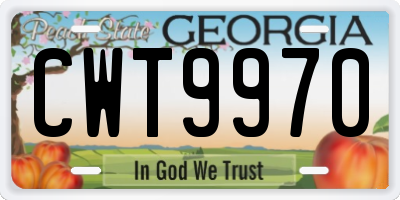 GA license plate CWT9970