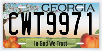 GA license plate CWT9971