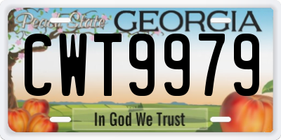 GA license plate CWT9979