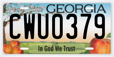GA license plate CWU0379