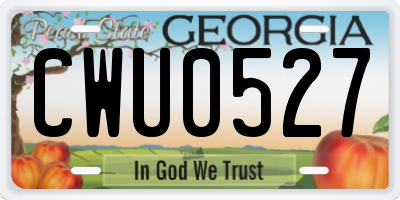 GA license plate CWU0527