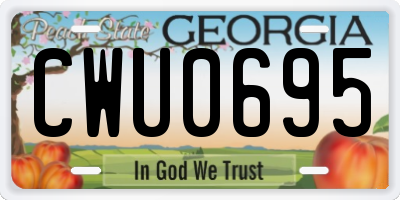GA license plate CWU0695