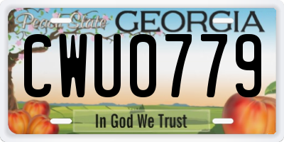 GA license plate CWU0779