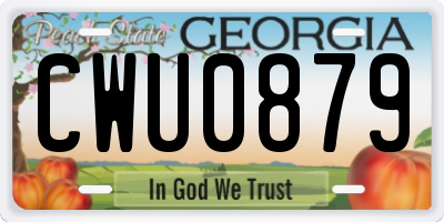 GA license plate CWU0879