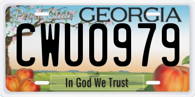 GA license plate CWU0979
