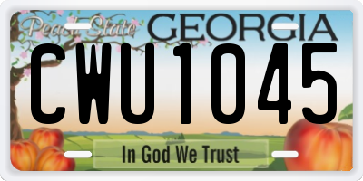 GA license plate CWU1045