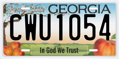 GA license plate CWU1054