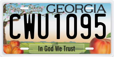GA license plate CWU1095