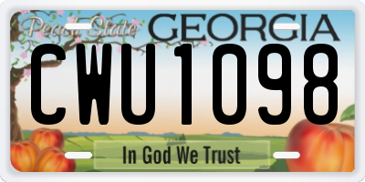 GA license plate CWU1098