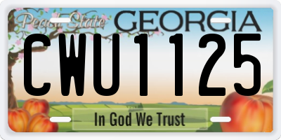 GA license plate CWU1125