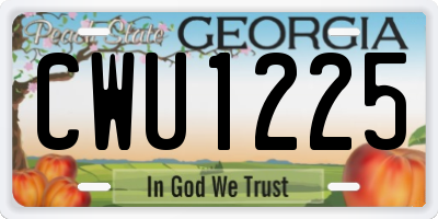 GA license plate CWU1225