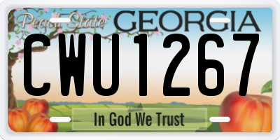 GA license plate CWU1267