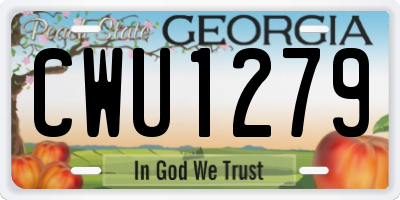 GA license plate CWU1279