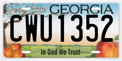 GA license plate CWU1352