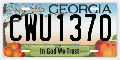 GA license plate CWU1370