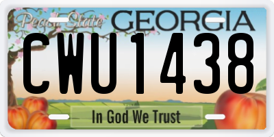 GA license plate CWU1438