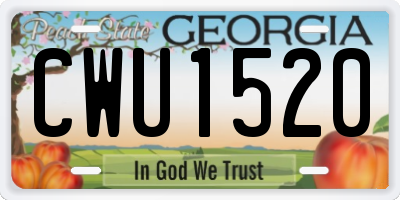 GA license plate CWU1520