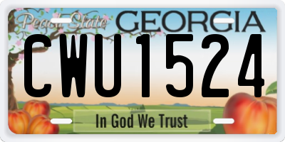 GA license plate CWU1524