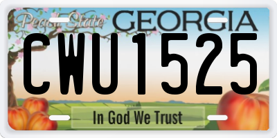 GA license plate CWU1525