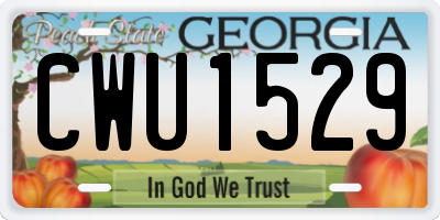 GA license plate CWU1529