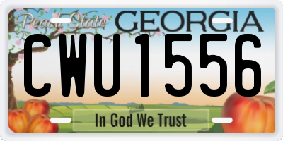 GA license plate CWU1556