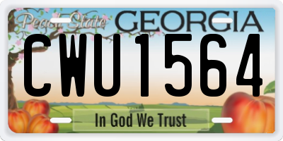 GA license plate CWU1564