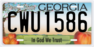 GA license plate CWU1586