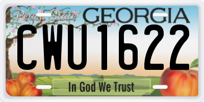GA license plate CWU1622