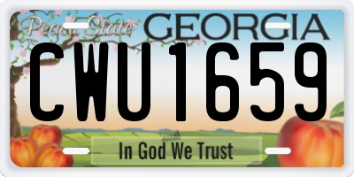 GA license plate CWU1659