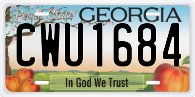 GA license plate CWU1684