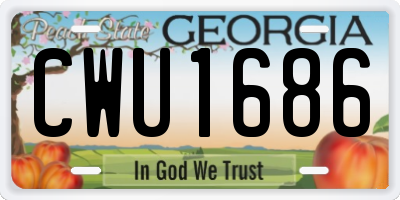GA license plate CWU1686