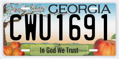 GA license plate CWU1691