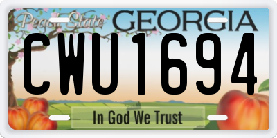 GA license plate CWU1694