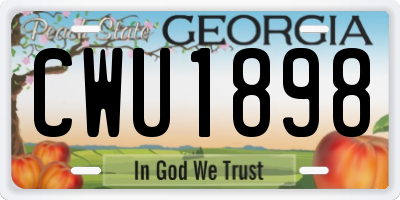 GA license plate CWU1898